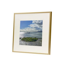 12*12"  Hot Sale Wholesale Custom Wall hanging Mounting Aluminum alloy Gold Metal Picture Frame